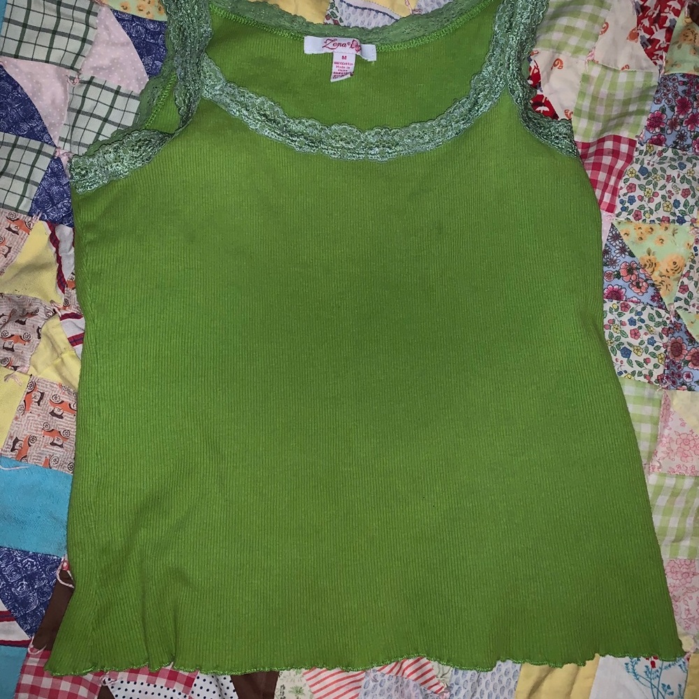 Lime green Lacey tank top